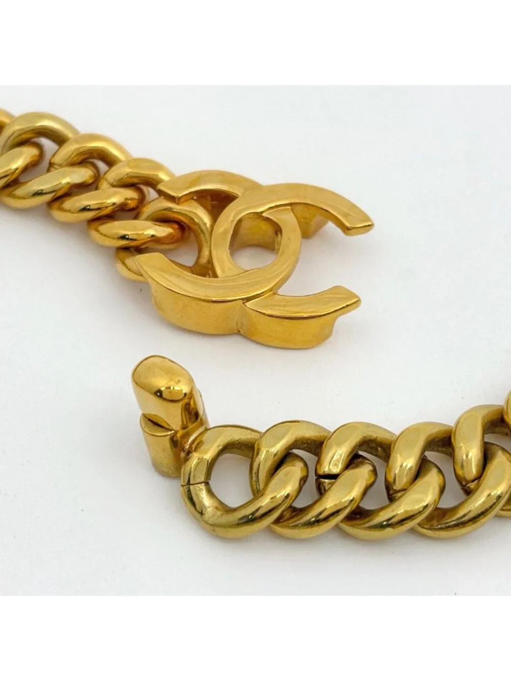 Chanel CC Logo Chain Necklace Turnlock Gold Plated
